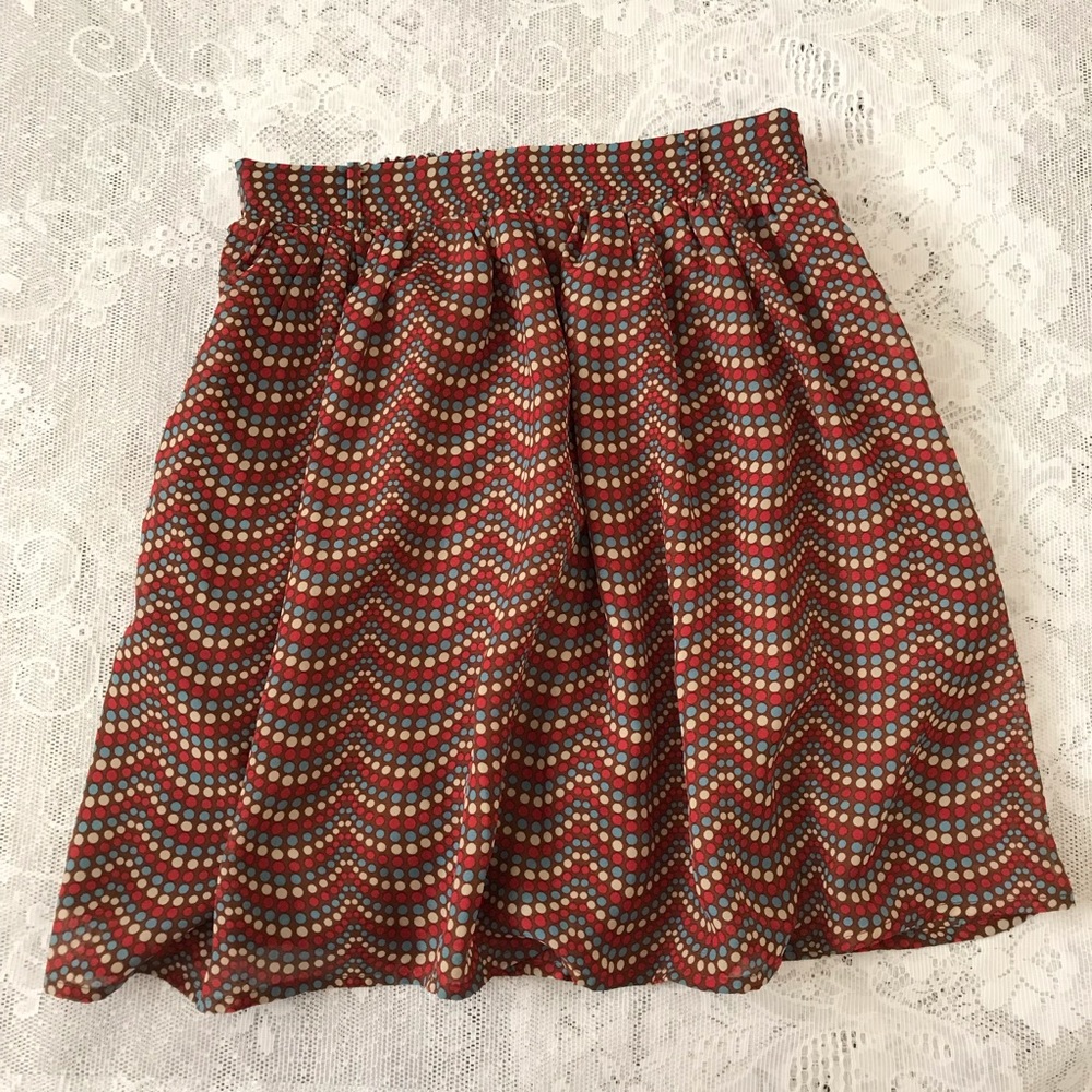 🔻Sale Polka dot flowy chiffon mini skirt